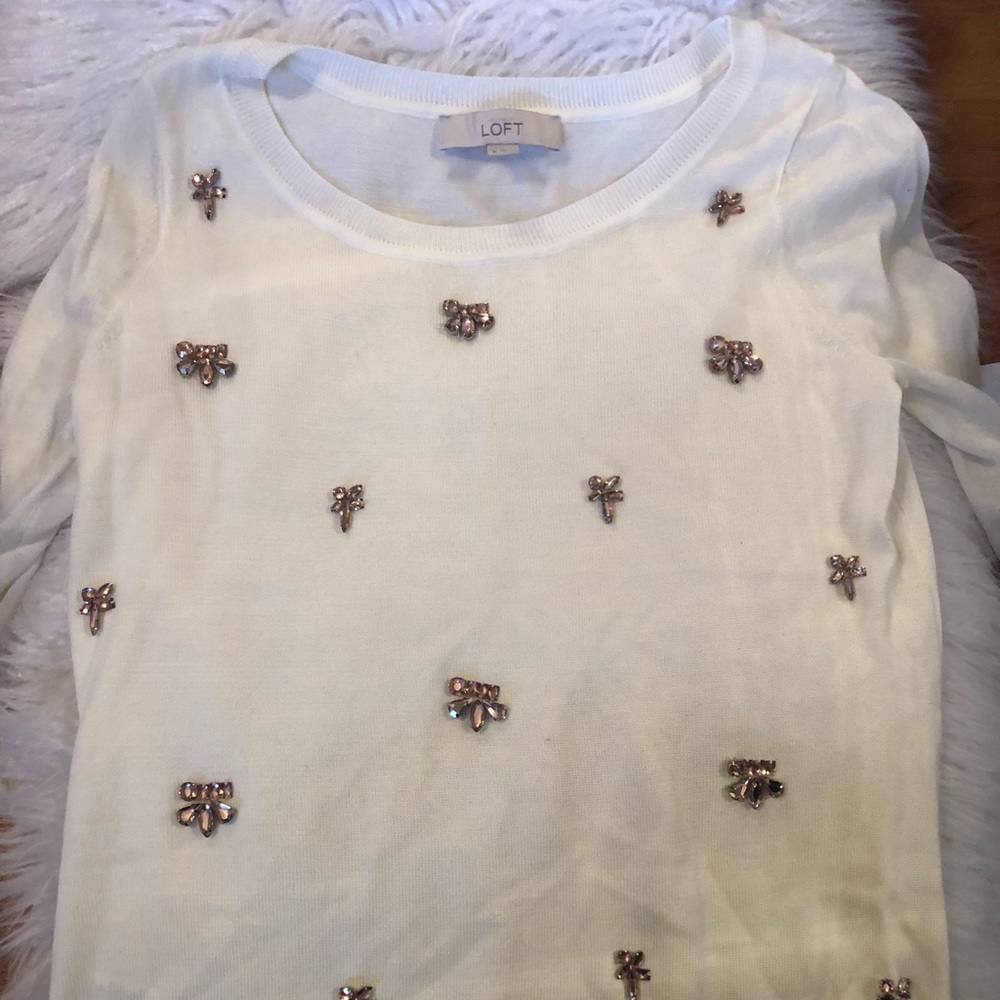 Ann Taylor loft beaded sweater